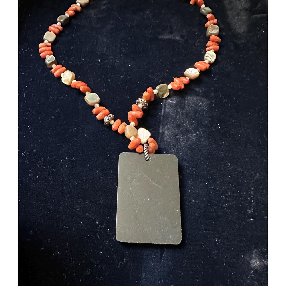 Silpada Pendant Necklace N1260 Coral Mother of Pearl & Sterling Silver Retired - Picture 4 of 6
